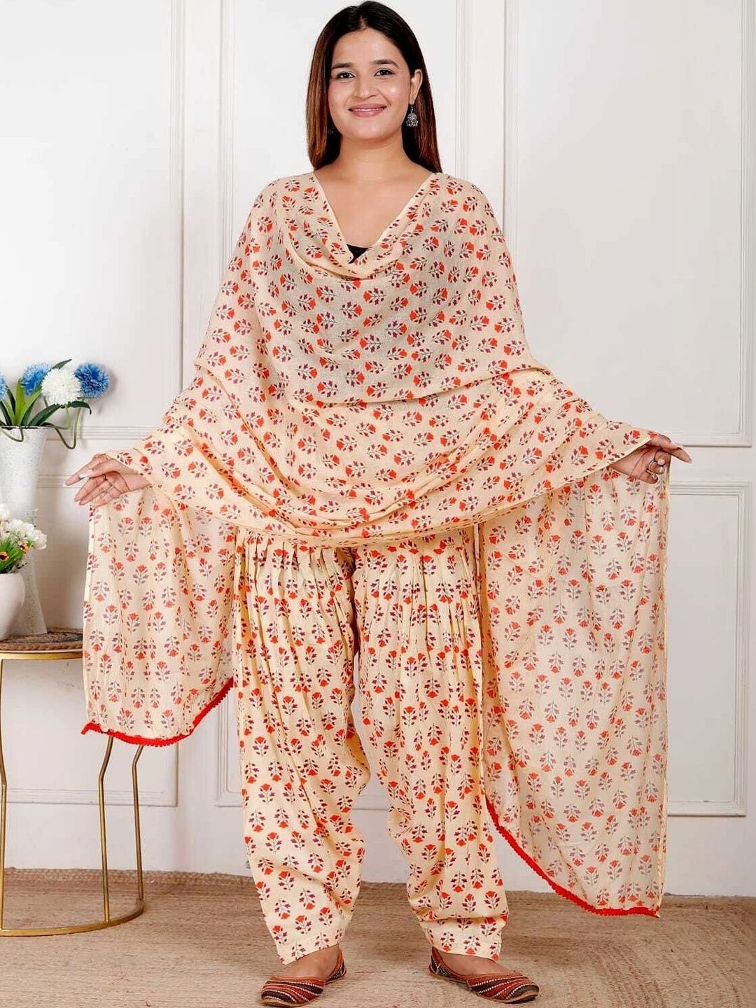kheeaafashions Women Cotton Printed Patiala and Dupatta-picture-38