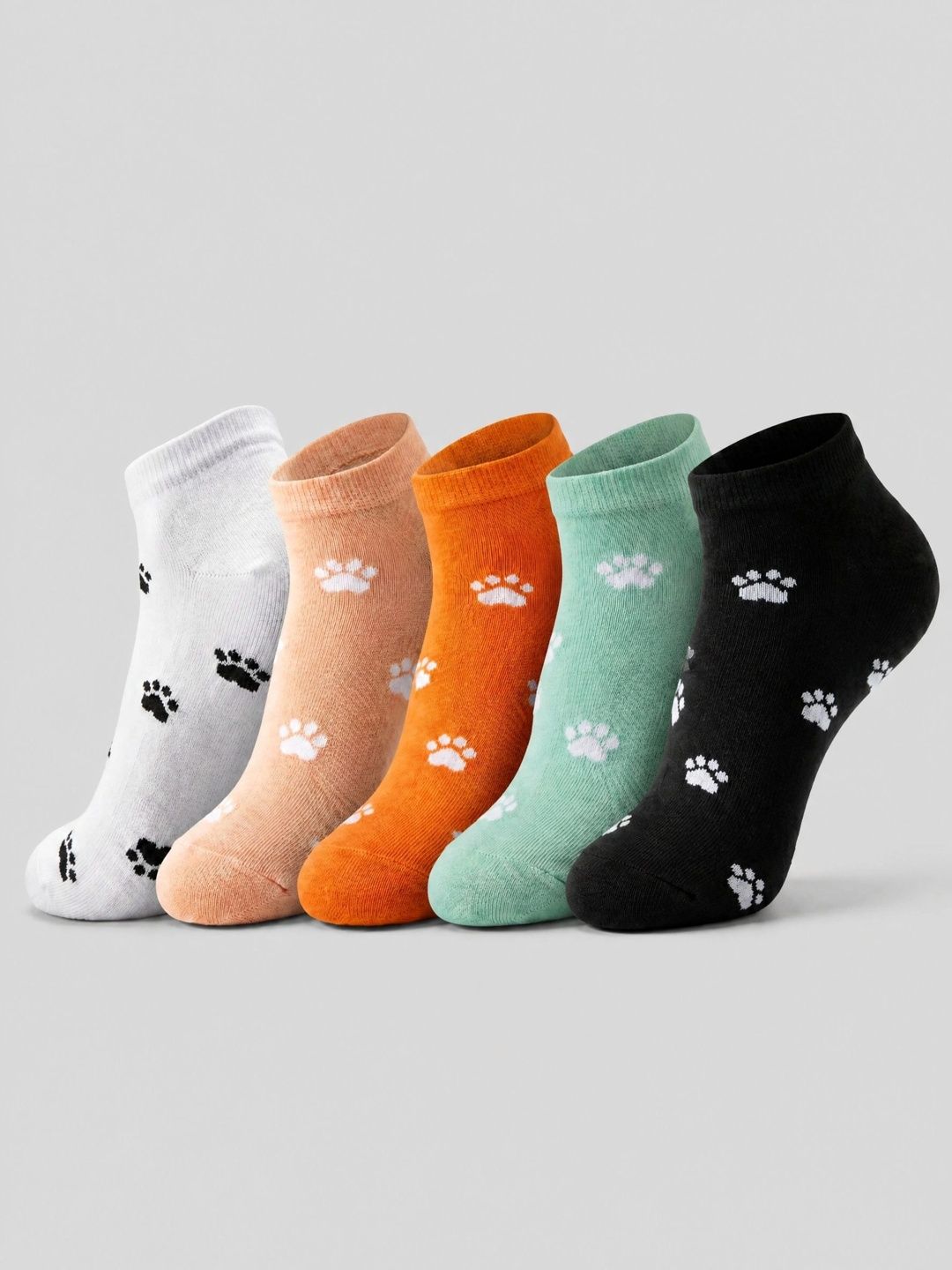 Moda Rapido Women Pack of 5 Cotton Blend Patterned Ankle Length Socks-image-29