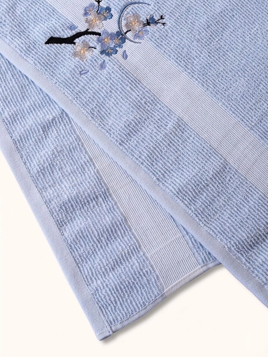 RANGOLI Blue 3 Piece Cotton 400 GSM Towel Set-picture-10