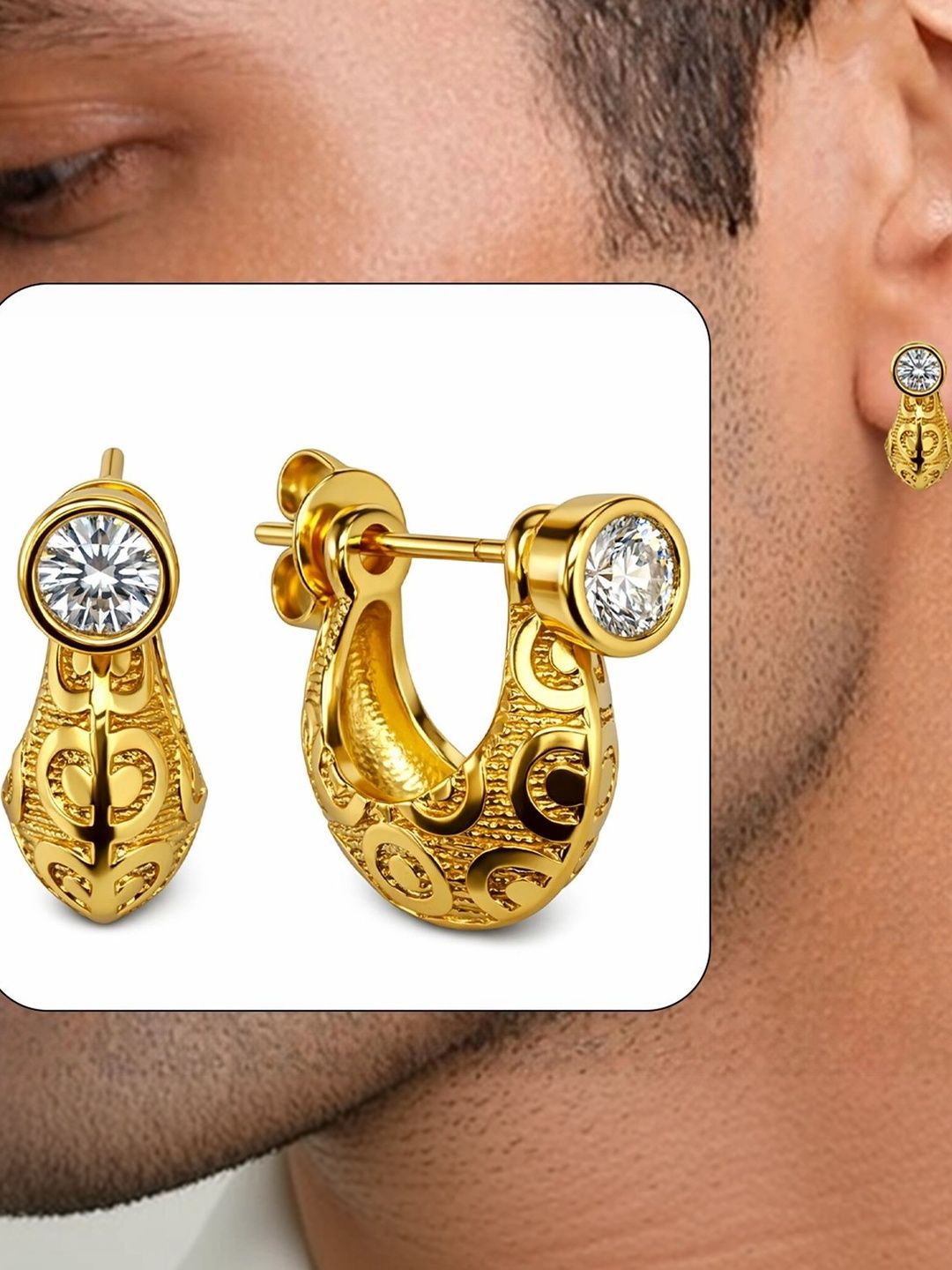 VAMA Contemporary Half Hoop Earrings-image-31