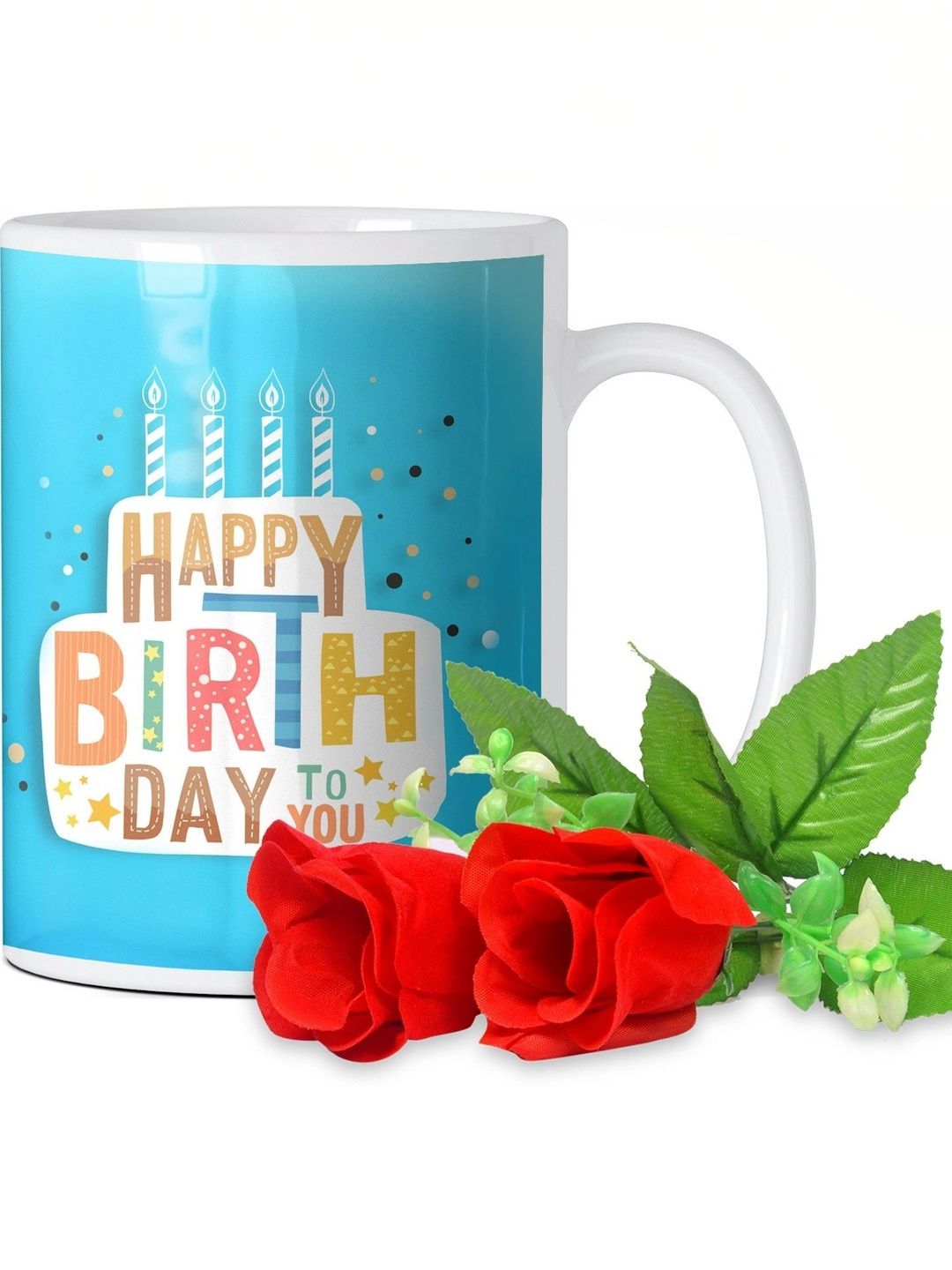 GIFT MY PASSION 2-Pcs Blue Birthday Mug & Red Roses Gift Set-picture-25
