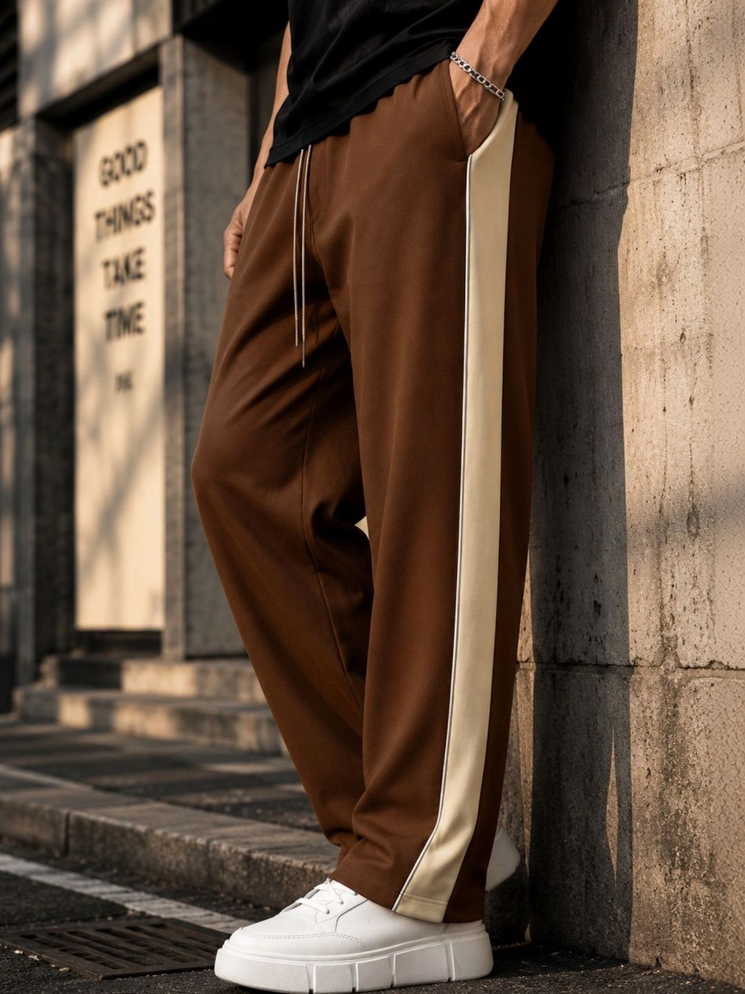 Maniac Men Baggy Colourblocked Training Track Pants-picture-54