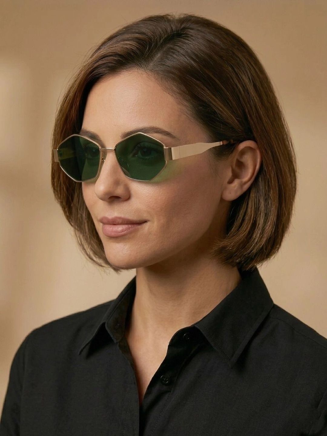DressBerry Unisex Green Lens & Gold-Toned Other Sunglasses with-picture-13