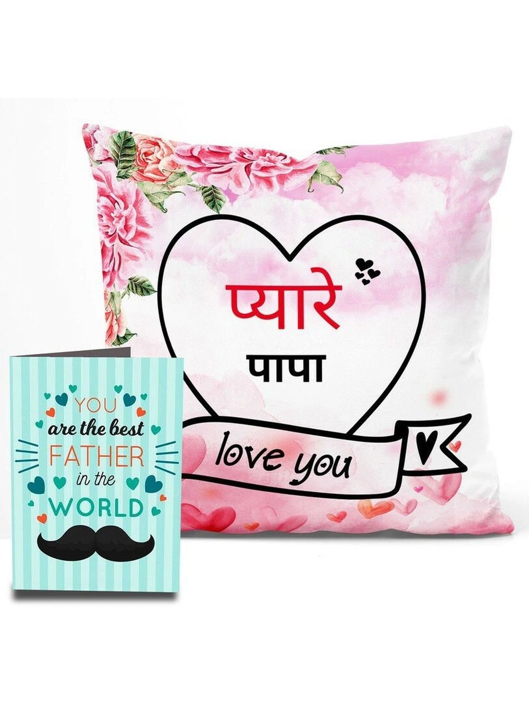 TrendoPrint Set Of 2 Printed Cushion Cover With Greeting Card Gift Set-image-15