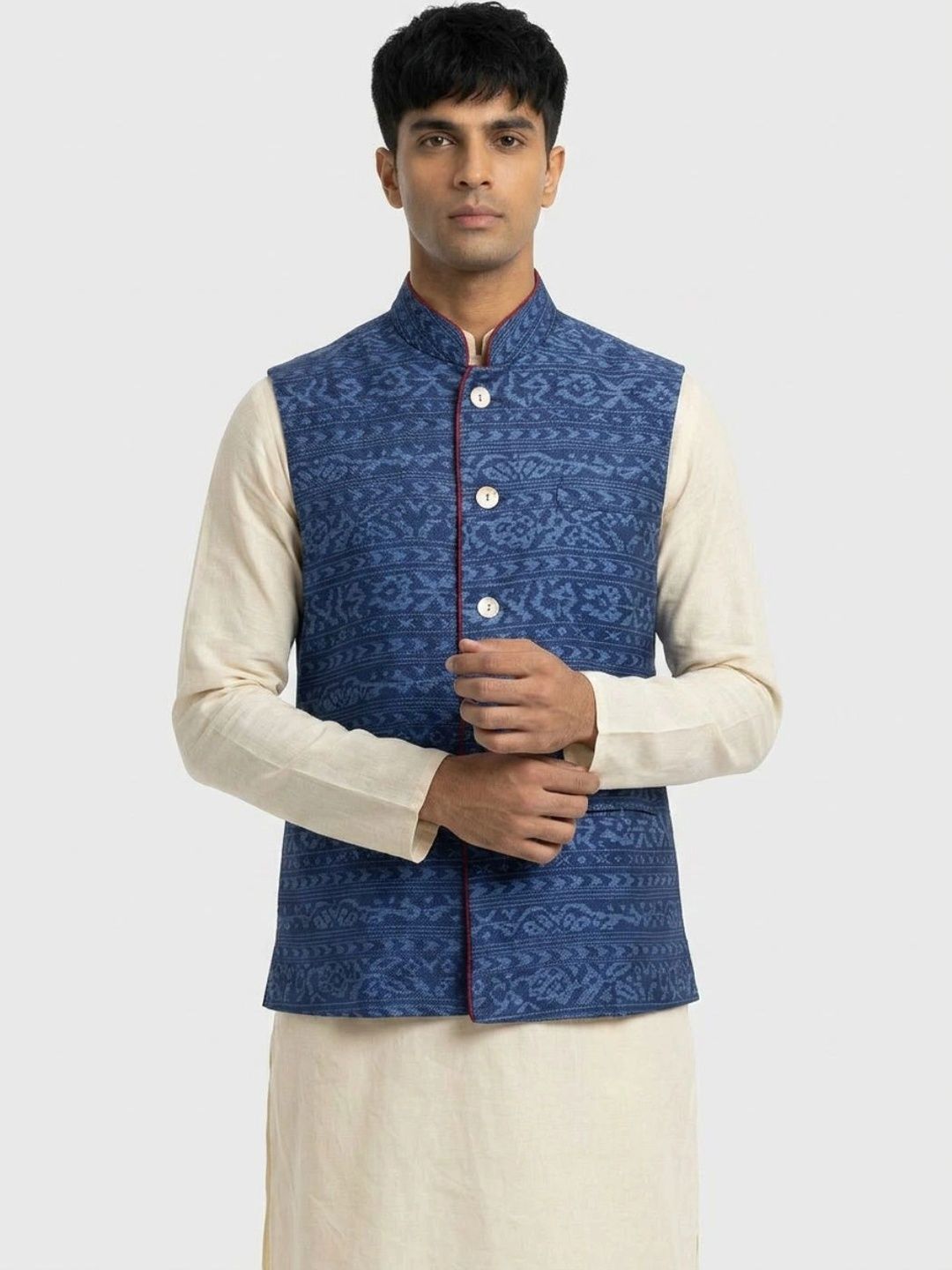 Sanman Ethnix by Raymond Men Open Front Jacket
