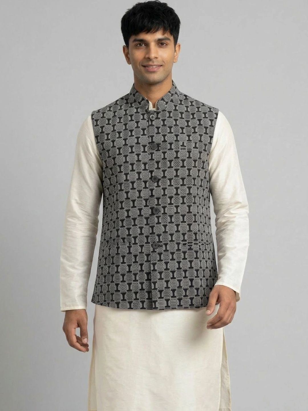 Sanman Ethnix by Raymond Men Open Front Jacket