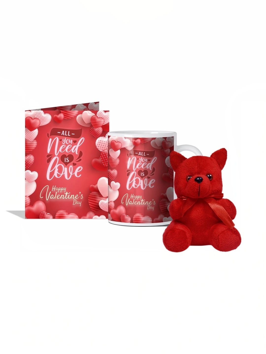 GIFT MY PASSION 3-Pcs Red Valentines Day Greeting Card & Mug with Teddy Gift Set-picture-21