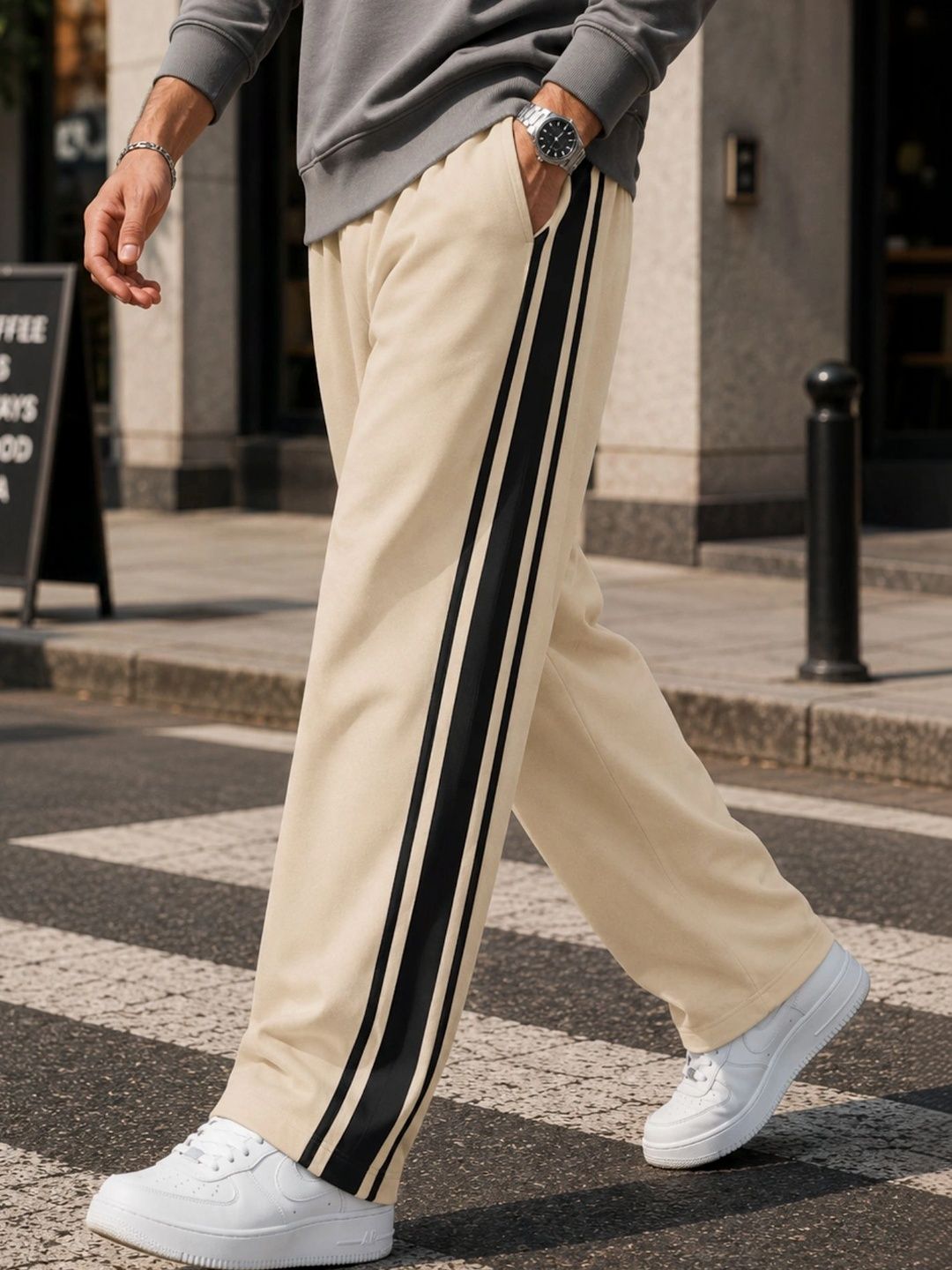 Maniac Men Baggy Colourblocked Track Pants-picture-55