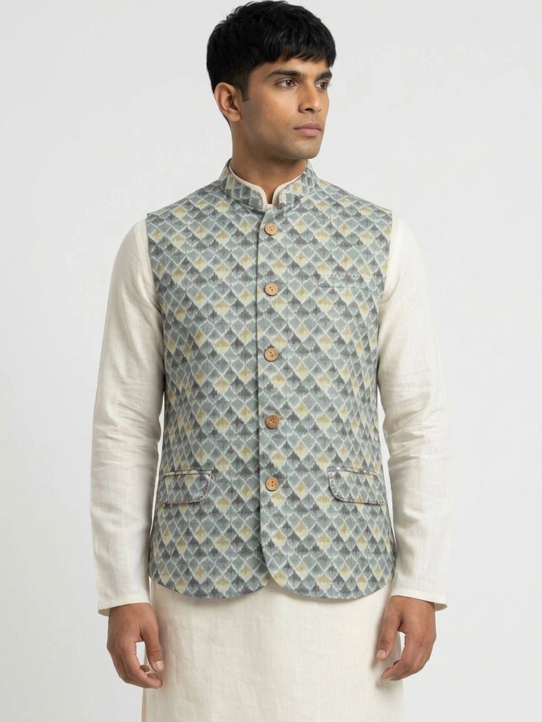 Sanman Ethnix by Raymond Men Open Front Jacket