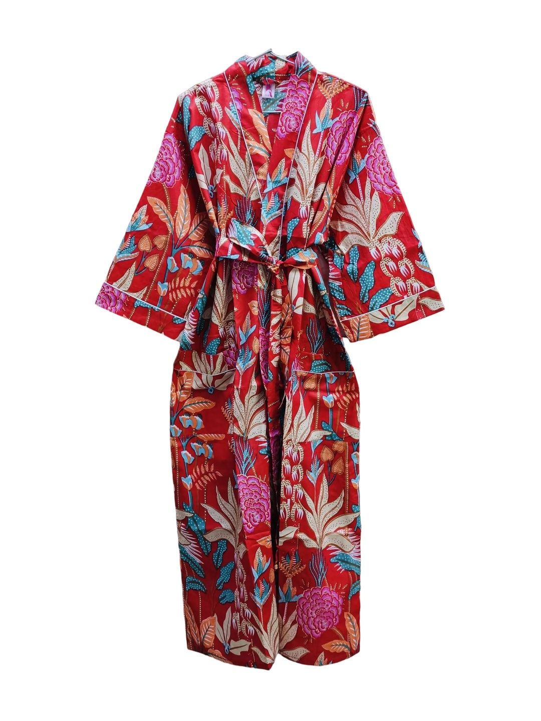 Gulaab Jaipur Printed Cotton Kimono Bath Robe-image-28