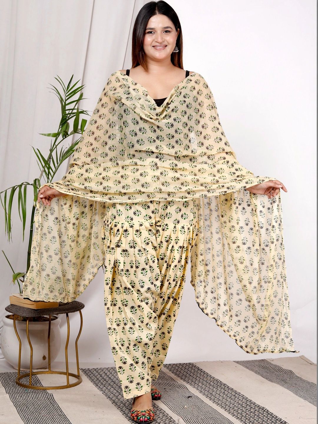 kheeaafashions Women Cotton Printed Patiala and Dupatta-picture-18