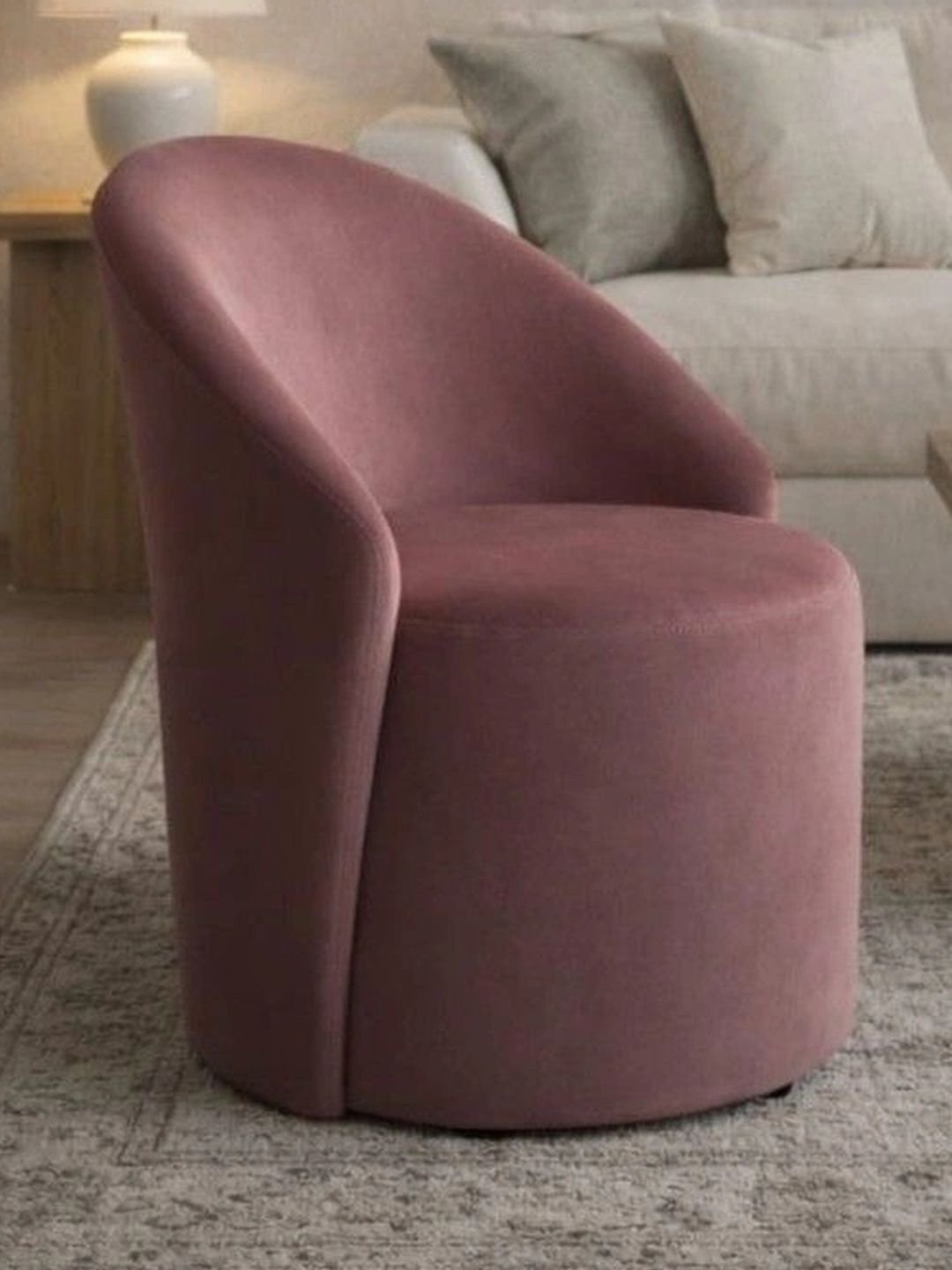 JAICO Pink Wooden Round Ottomans-picture-19