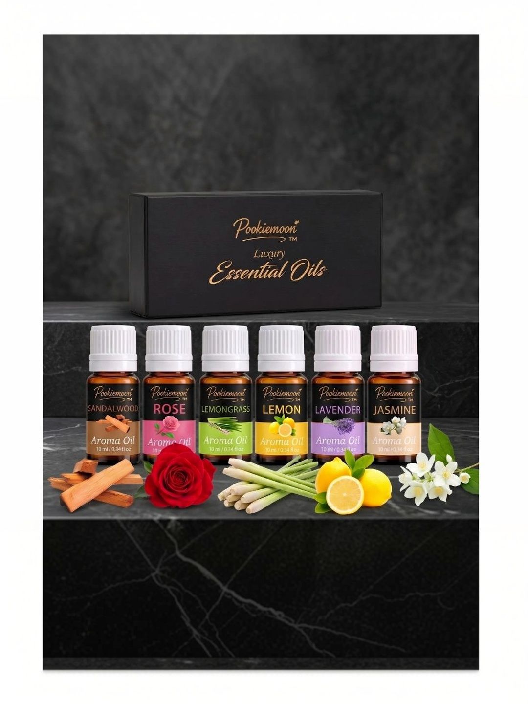POOKIEMOON 6-Pcs Brown & White Long Lasting Aroma Oils 60ml-picture-31