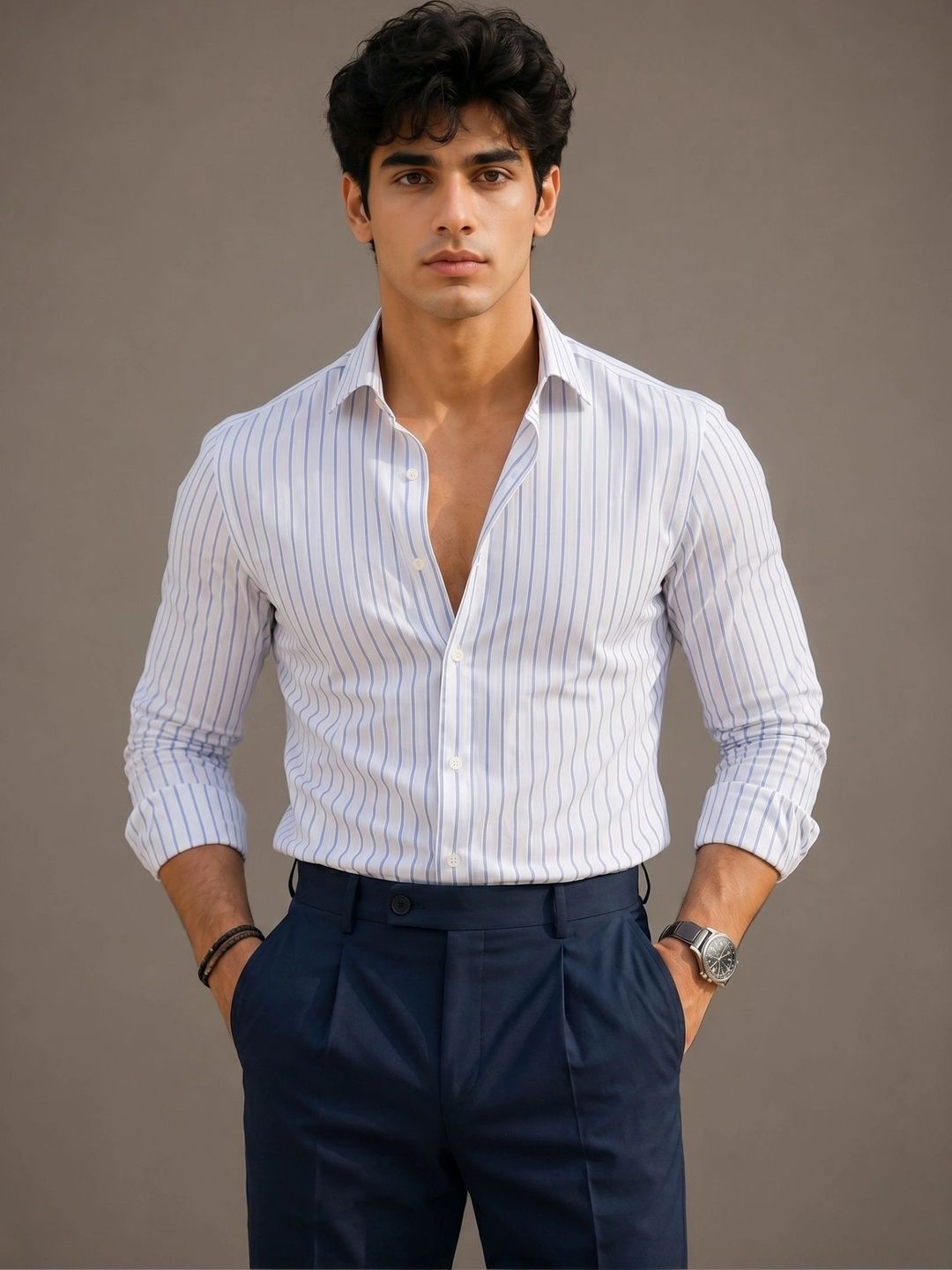 INDOPRIMO Men Standard Striped Casual Shirt-picture-58