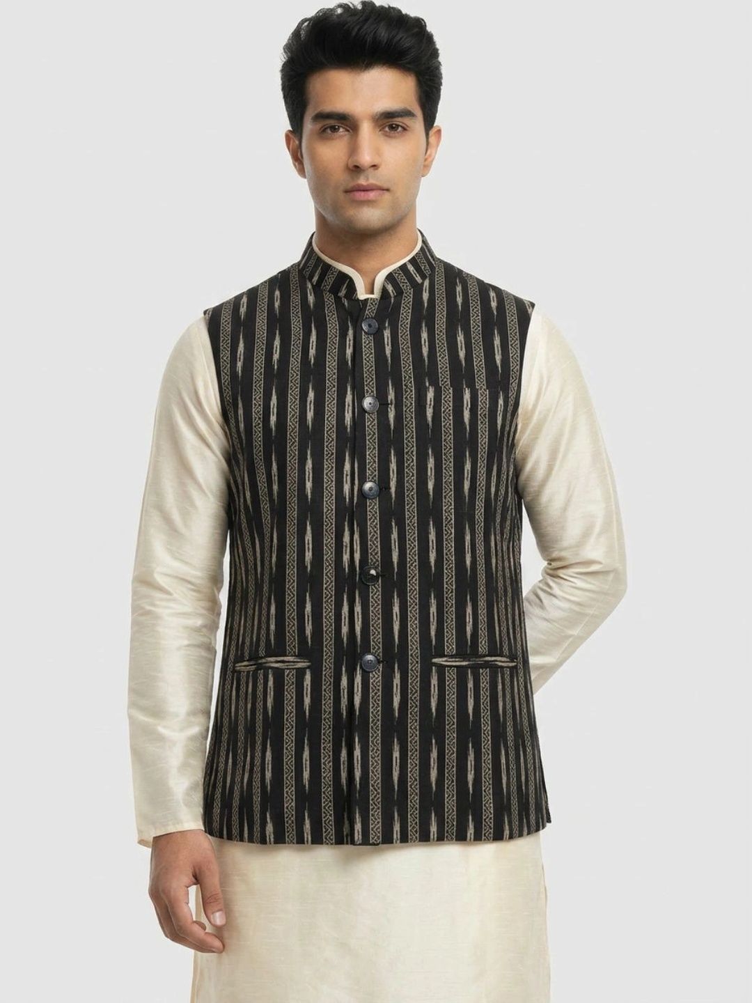 Sanman Ethnix by Raymond Men Open Front Jacket