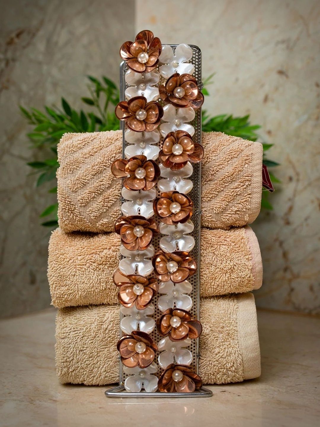 PRET HOMES Brown Floral Stainless Steel Towel Holder-picture-37