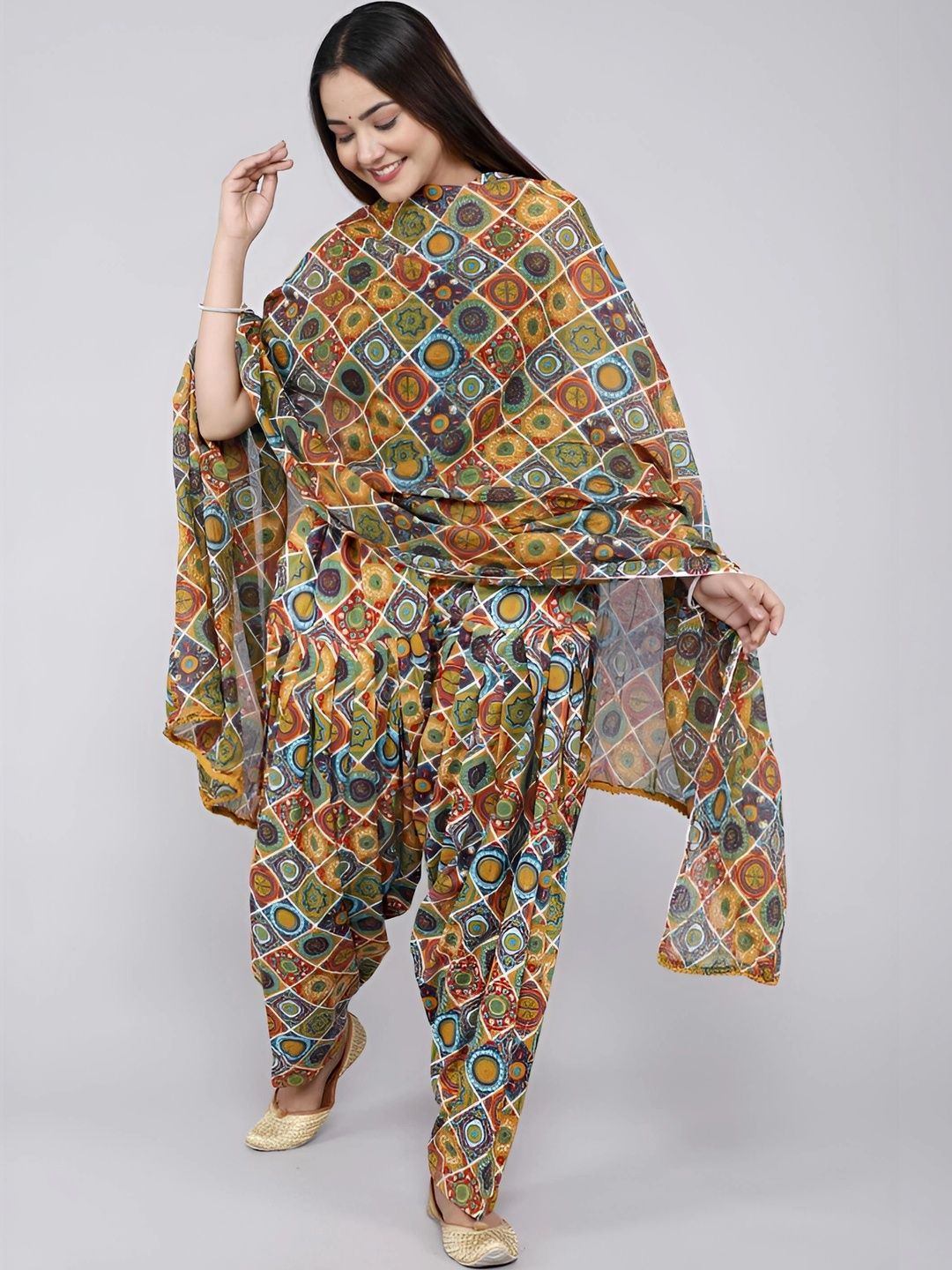kheeaafashions Women Cotton Printed Patiala and Dupatta-picture-40