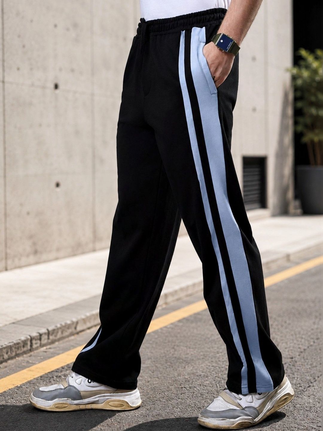 Maniac Men Baggy Colourblocked Training Track Pants-picture-24