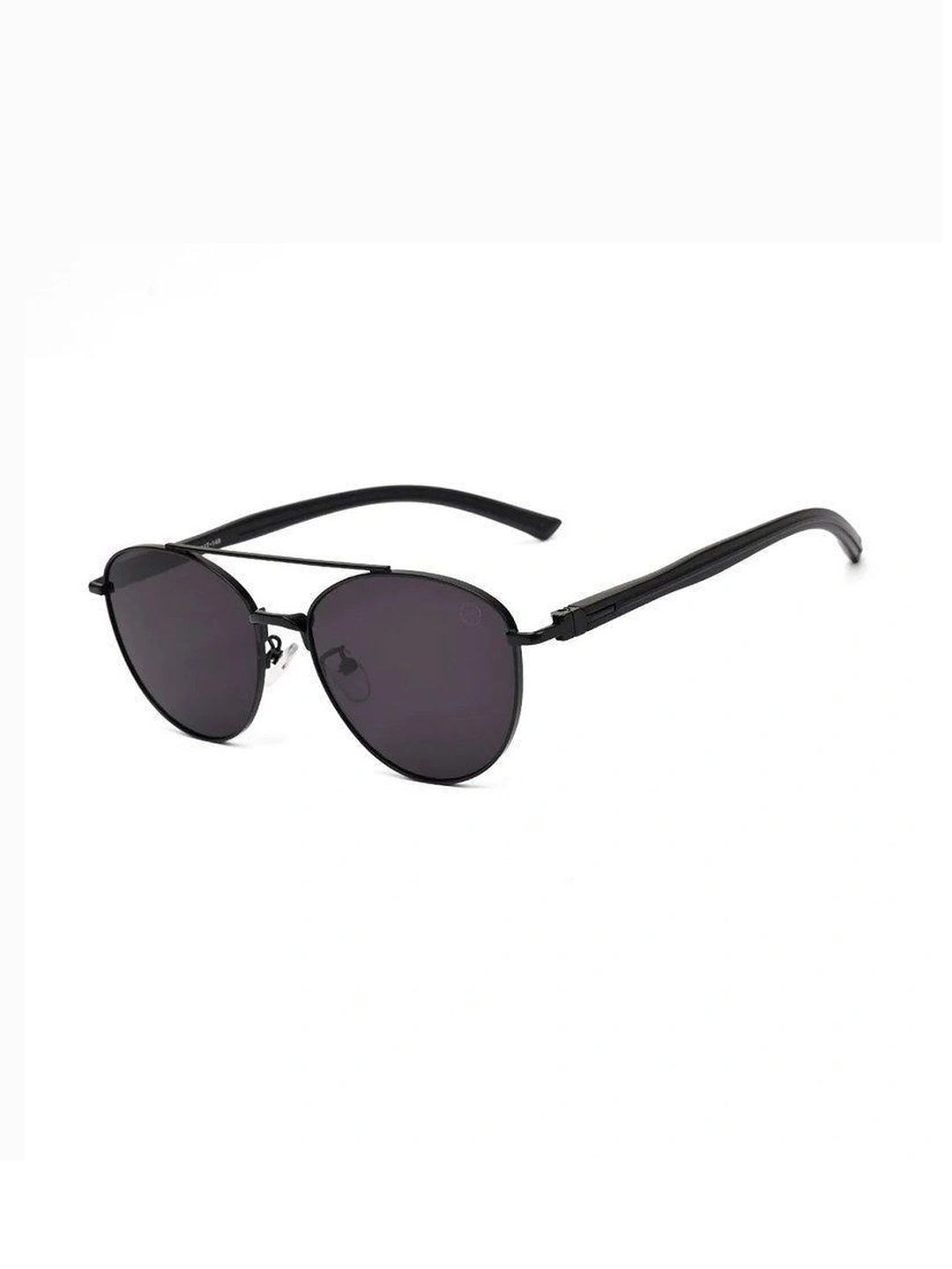 HASHTAG EYEWEAR Men Black Lens & Black Aviator Sunglasses with-image-11