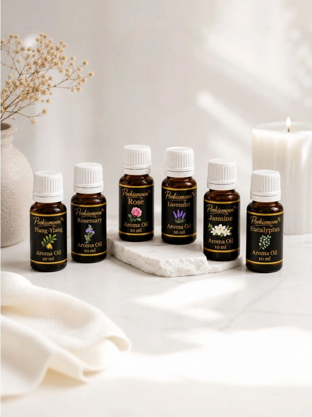 POOKIEMOON 6-Pcs Brown & White Long Lasting Aroma Oils 60ml-picture-28