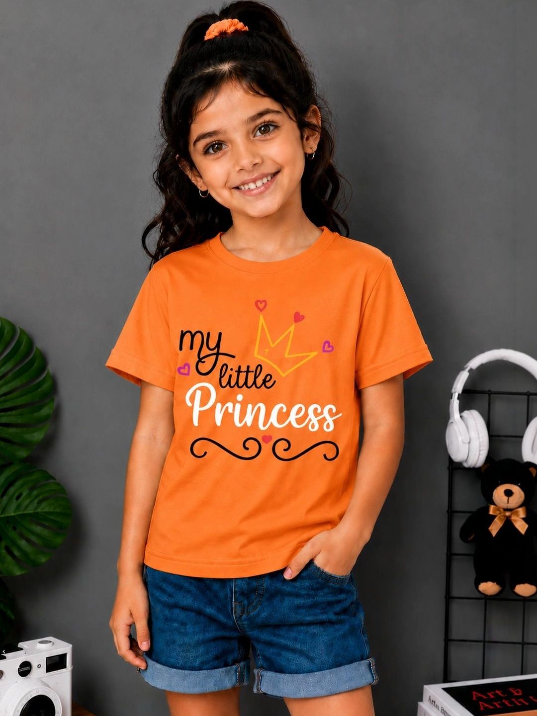FIONAA TRENDZ Kids Typography Printed Round Neck Short Sleeves Pure Cotton T-shirt-image-42
