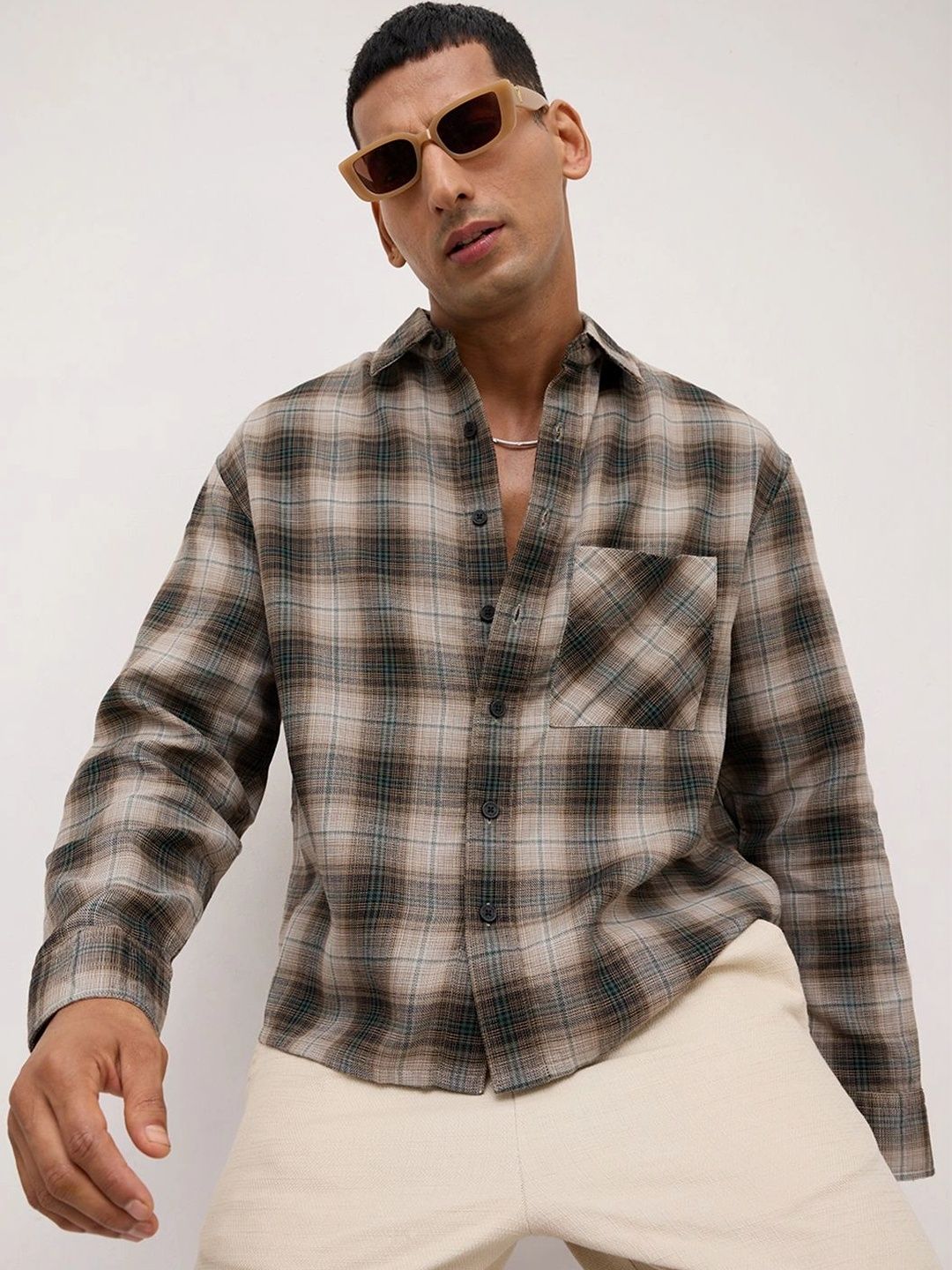 VASTRADO Men Classic Boxy Tartan Checks Checked Casual Shirt-picture-37