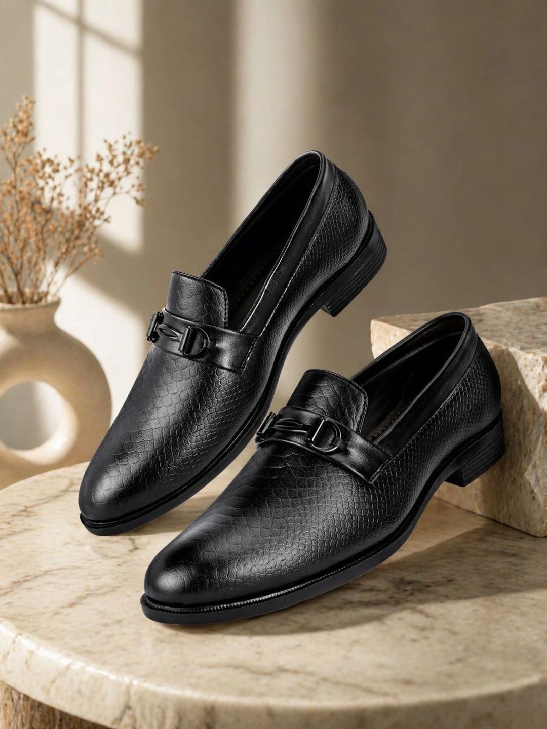 NARKI Men Textured Round Toe Slip-On Formal Derbys-picture-16