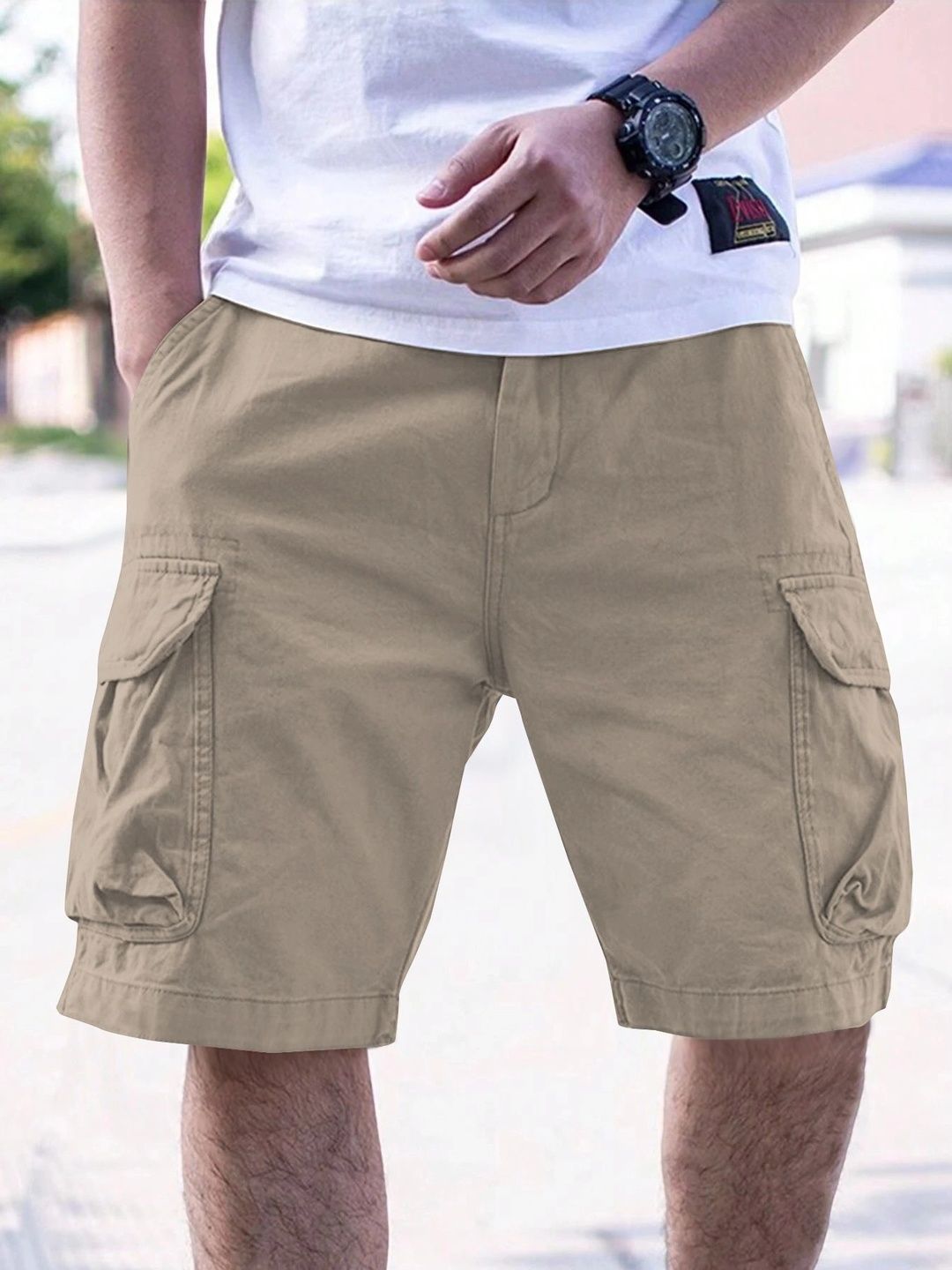 Moda Rapido Men Mid-Rise Cotton Cargo Shorts-picture-30