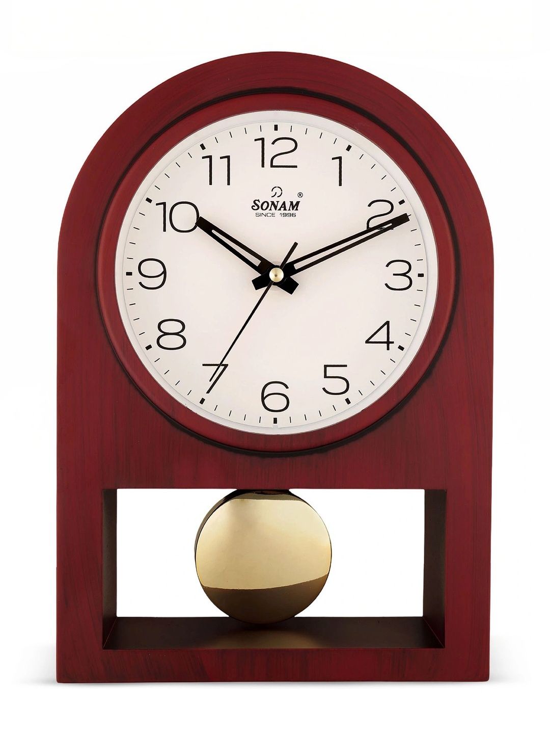 SONAM Red Abstract Shaped Wall Clock-image-3