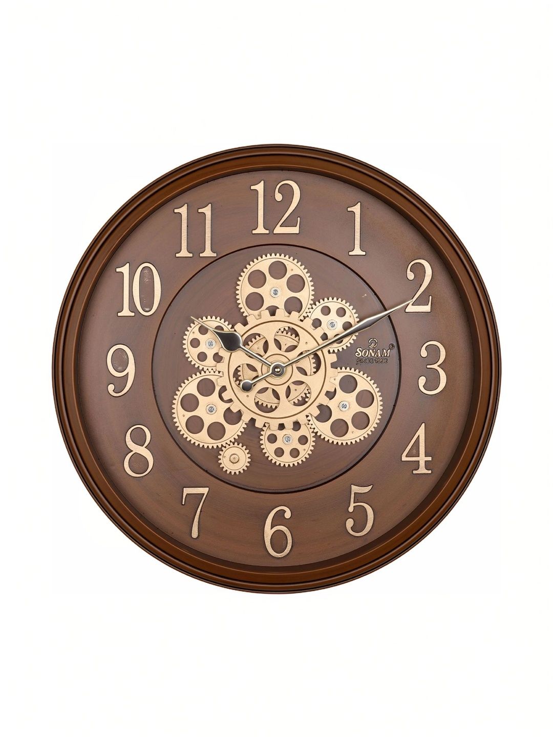 SONAM Brown Contemporary Wall Clock-image-5