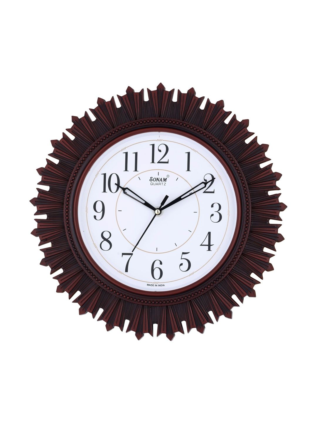SONAM Black Textured Traditional Wall Clock-image-16