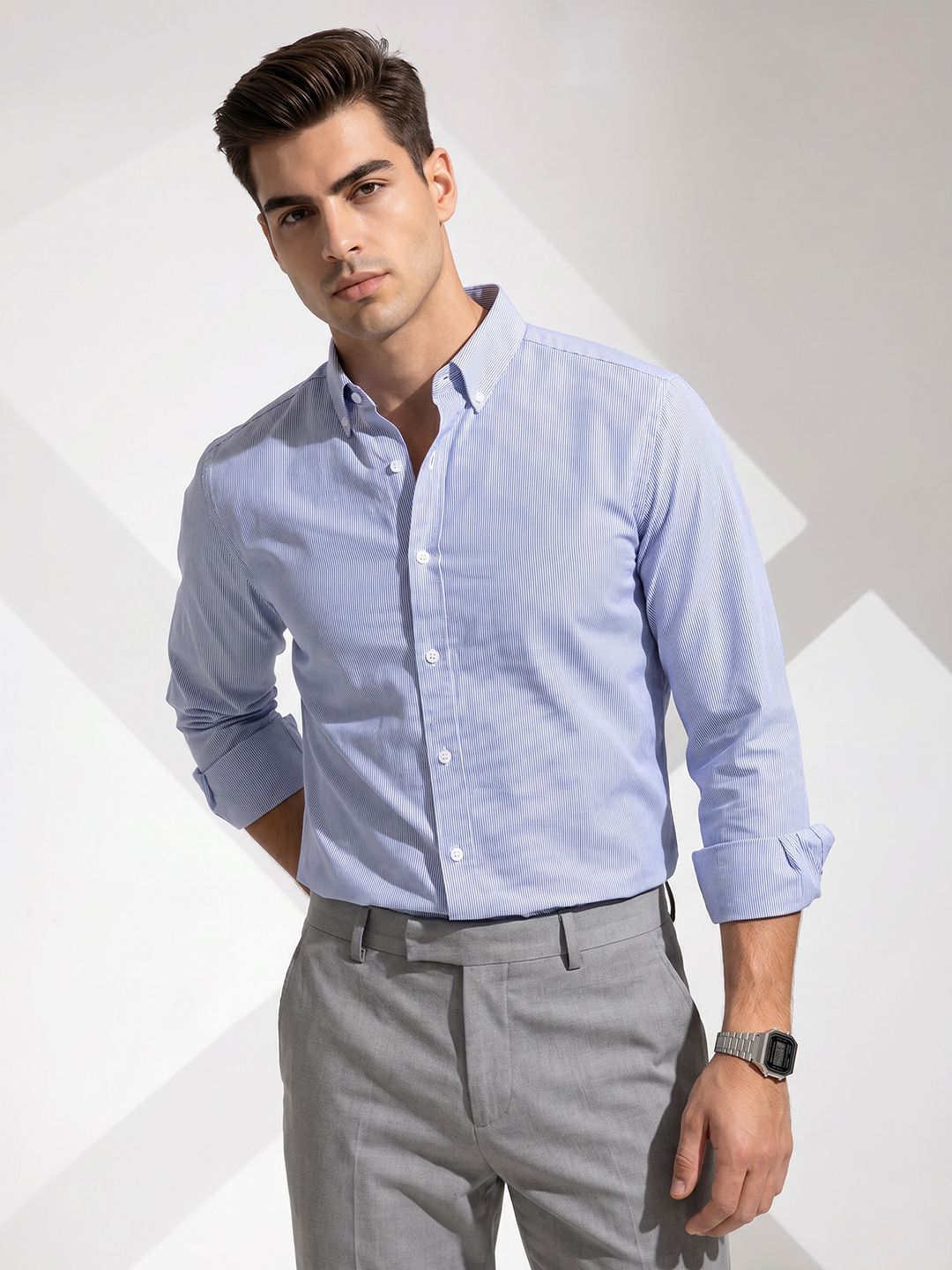 INVICTUS Vertical Striped Formal Shirt-image-34