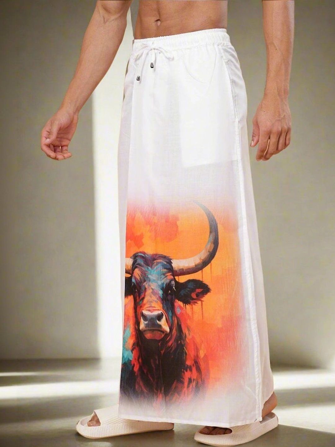 NIRMAL ONLINE Men Printed Cotton Dhoti Dhotis-image-20