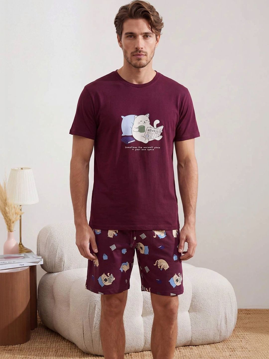 Trendyol Men Printed Night suit-picture-19