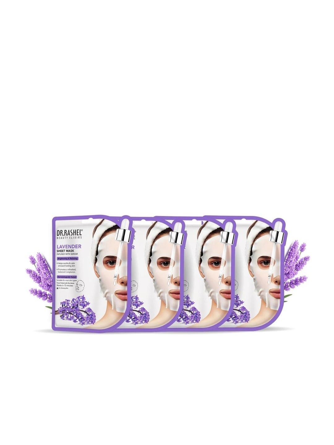 DR.RASHEL Set Of 4 Lavender Sheet Mask - 20 g Each-image-9