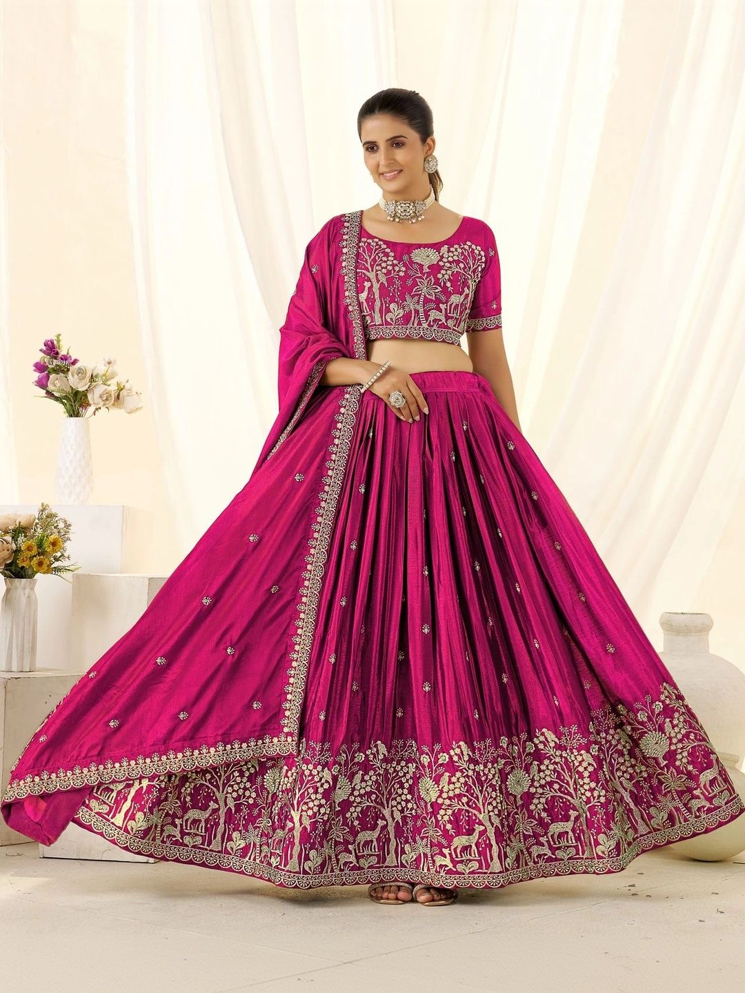 all about you Embroidered Ready to Wear Lehenga & Blouse With Dupatta-image-7