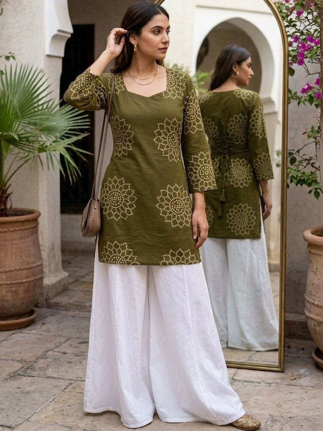 Anouk Mirage Ethnic Motifs Printed Square Neck Pure Cotton Kurti-picture-15