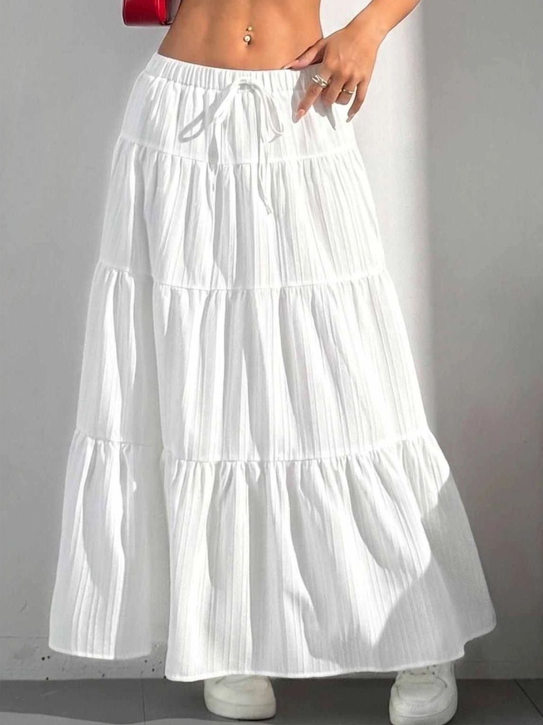 manokamna Women Satin Tiered Maxi Tiered Skirt-picture-52