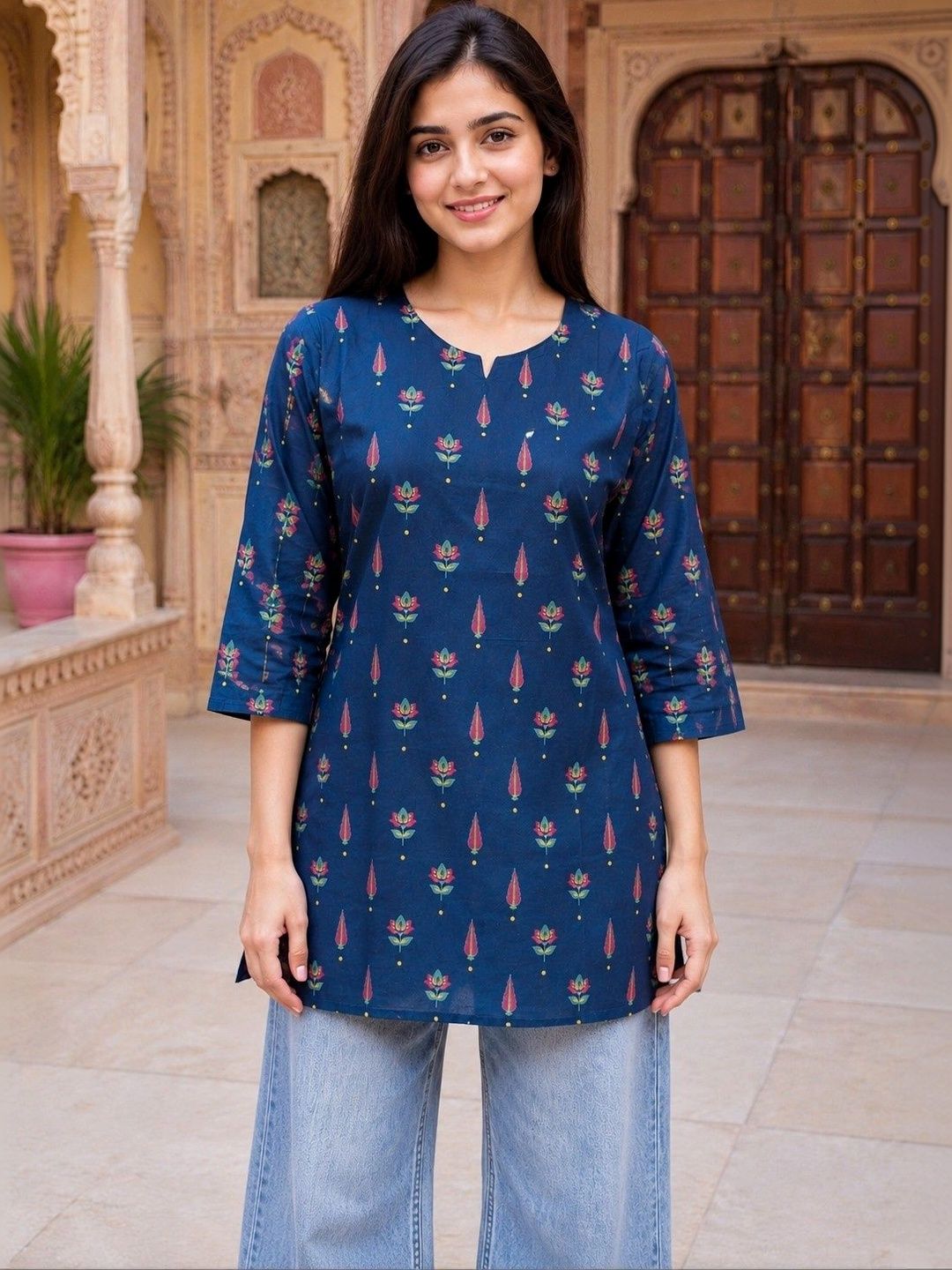 all about you Botanical Printed Pure Cotton Blend Kurti-picture-46