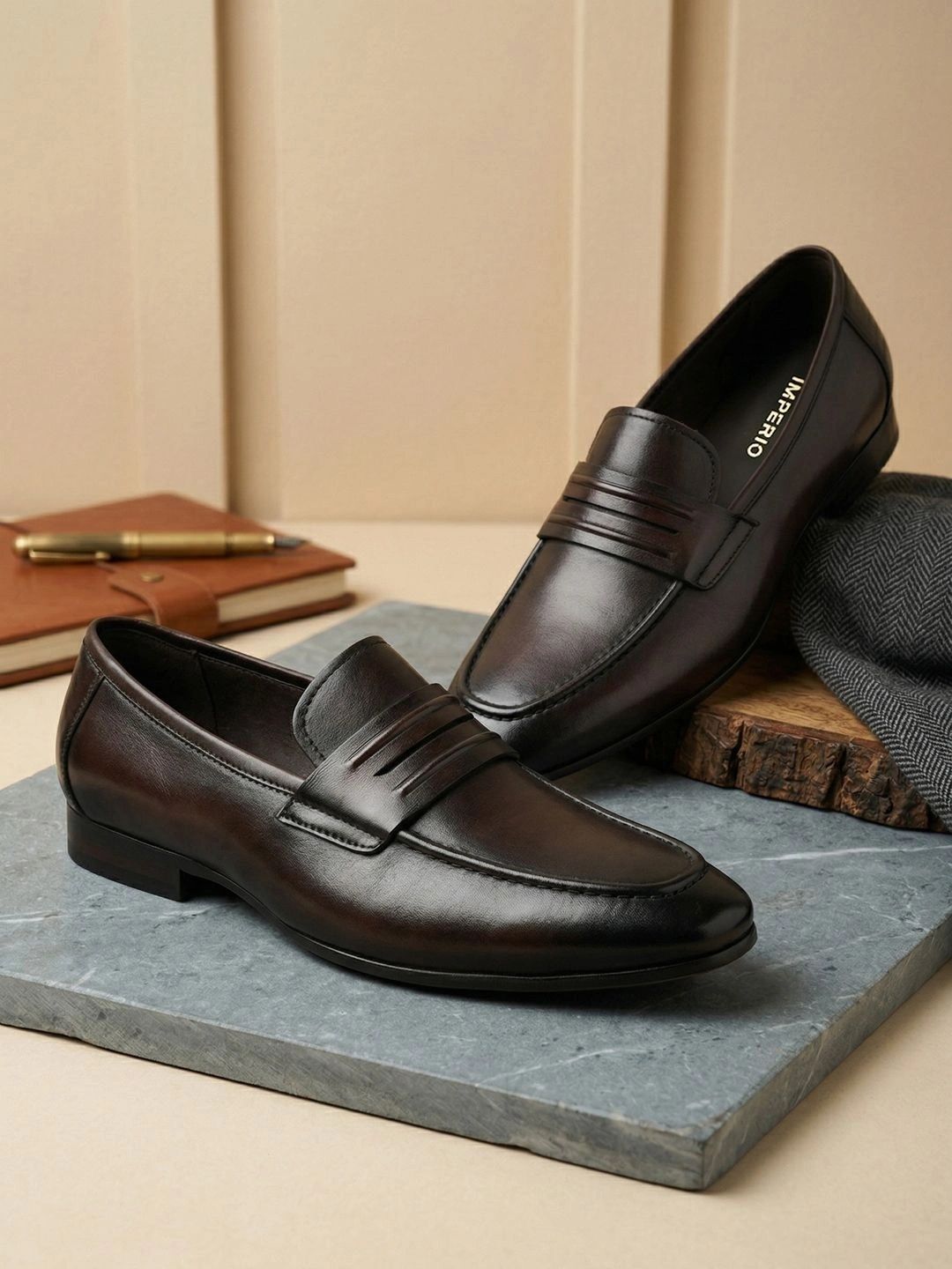 Regal Men Leather Pointed Toe Slip-On Formal Loafers Shoes-picture-27