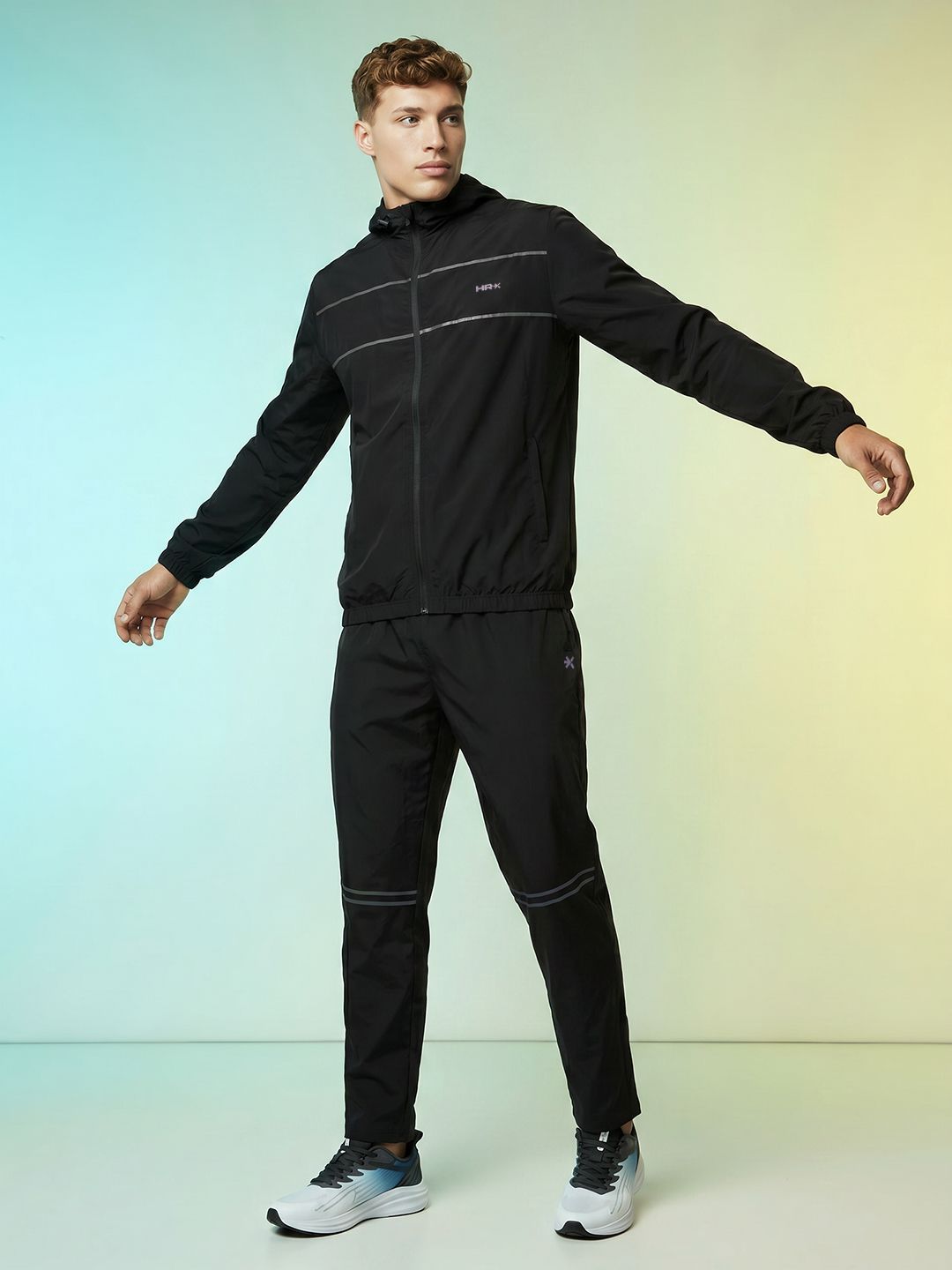 HRX by Hrithik Roshan Brand Logo Printed Hood Tracksuits-image-49