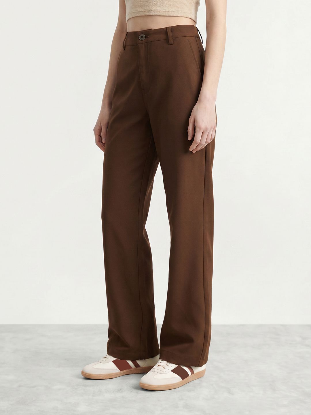 Mast & Harbour Women Straight Fit Parallel Trousers-picture-19