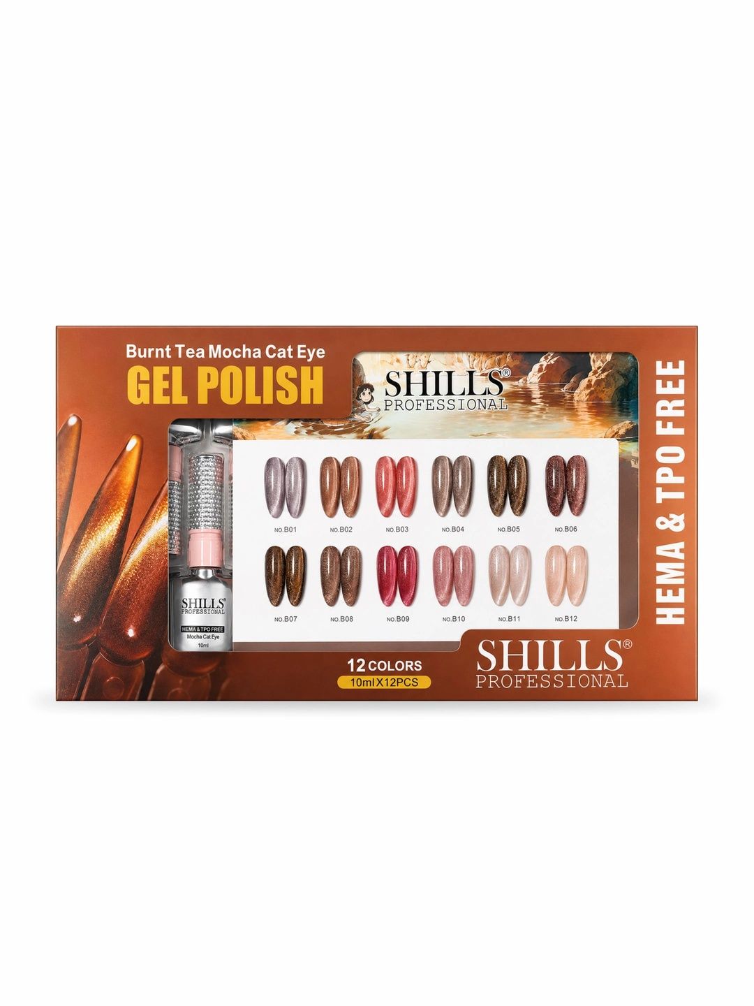 shills professional Burnt Tea Mocha Cat Eye Gel Polish Set-picture-4