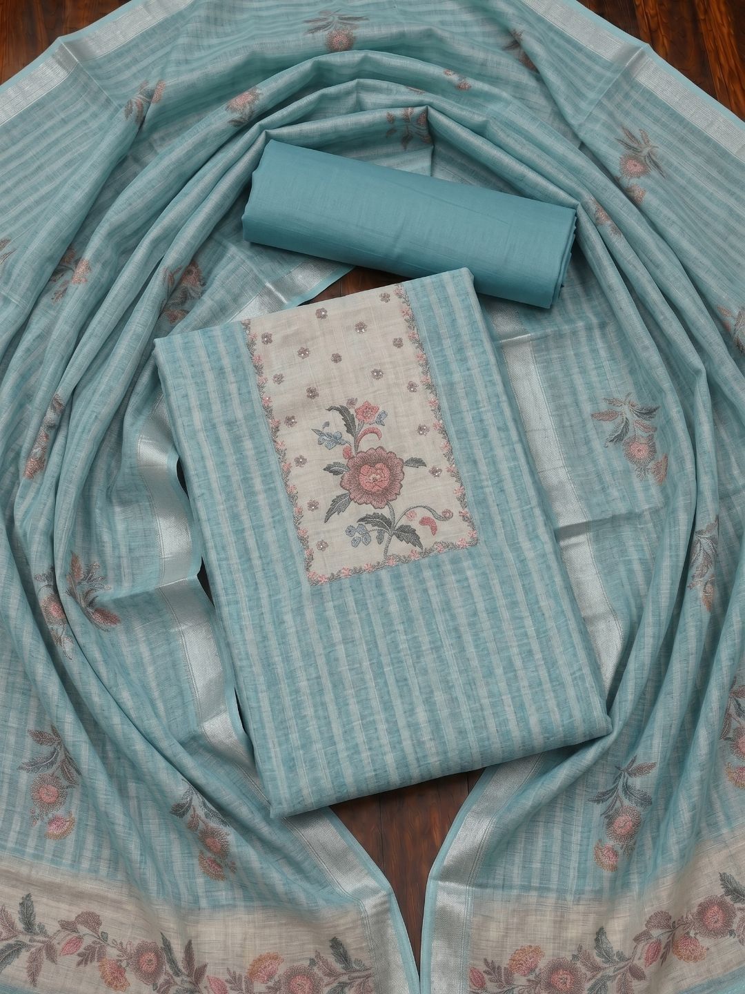 Biba Linen Unstitched Dress Material-picture-41
