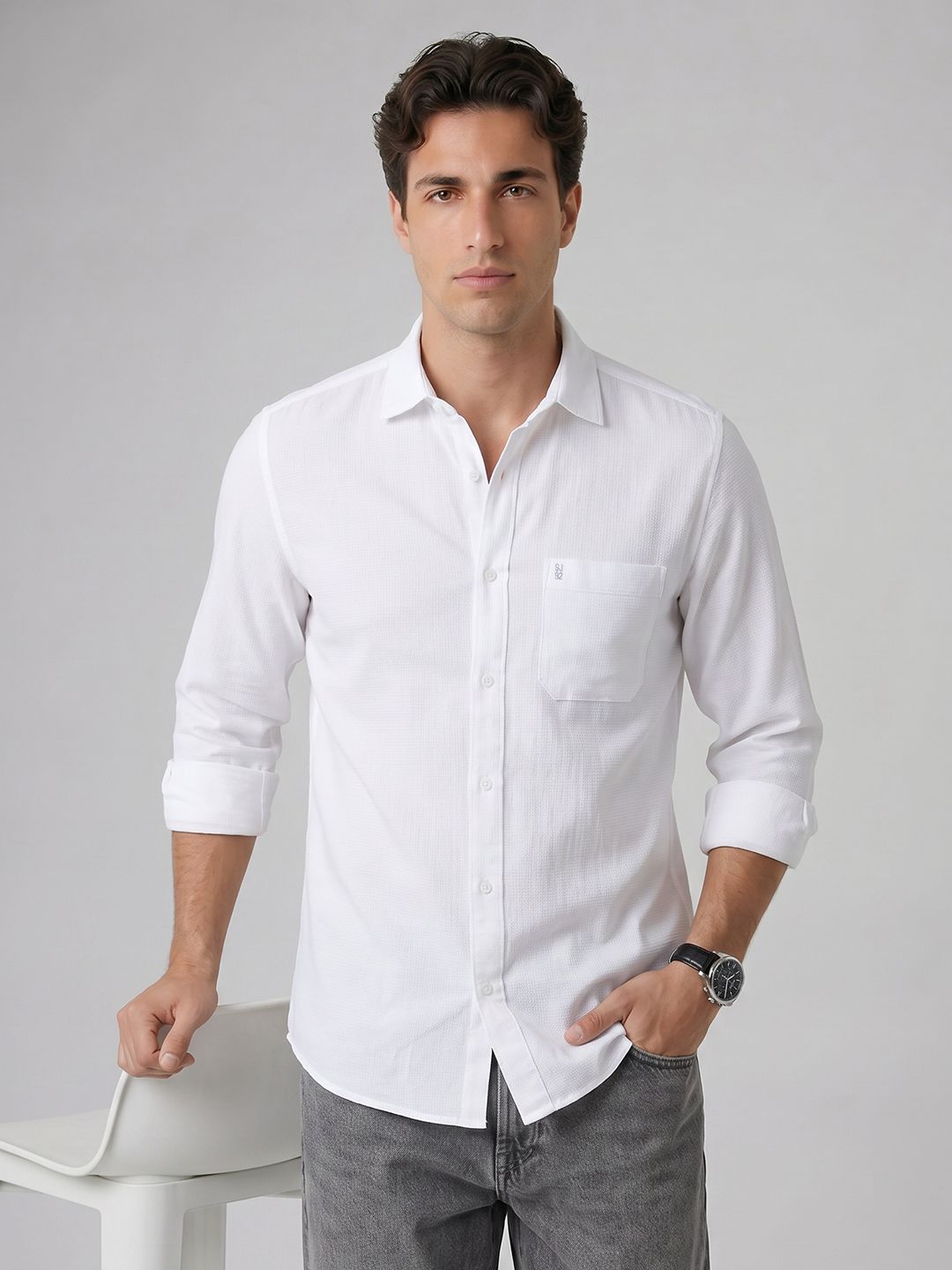 SPYKAR Self Design Pure Cotton Casual Shirt-picture-44