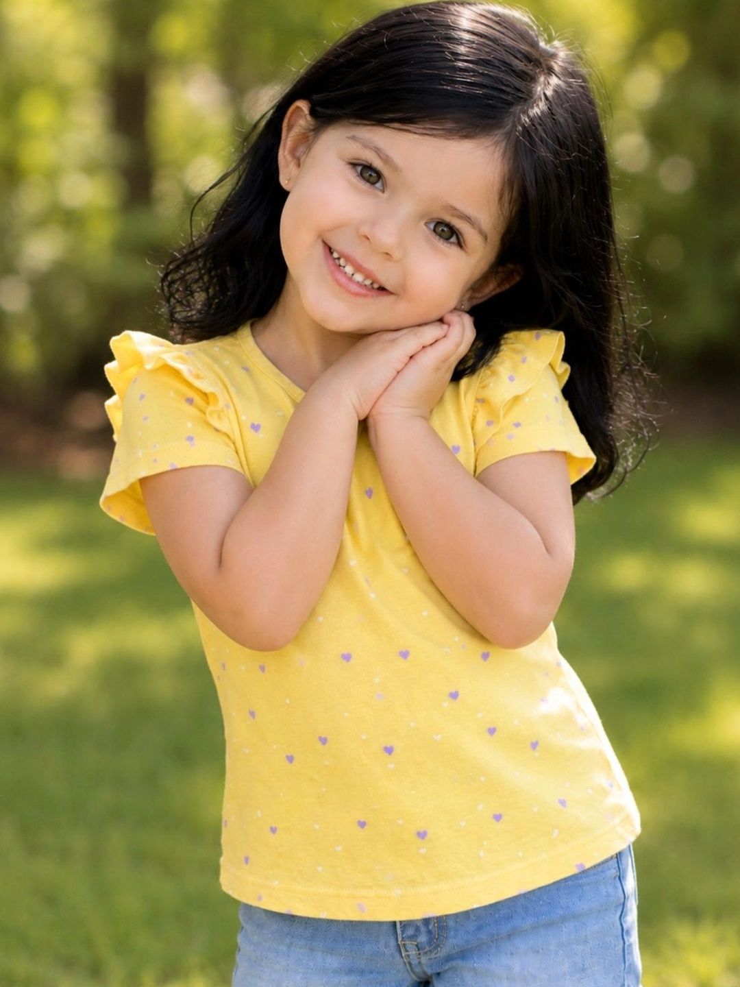 FABROYZ Print Flutter Sleeve Ruffles Cotton Top-picture-42