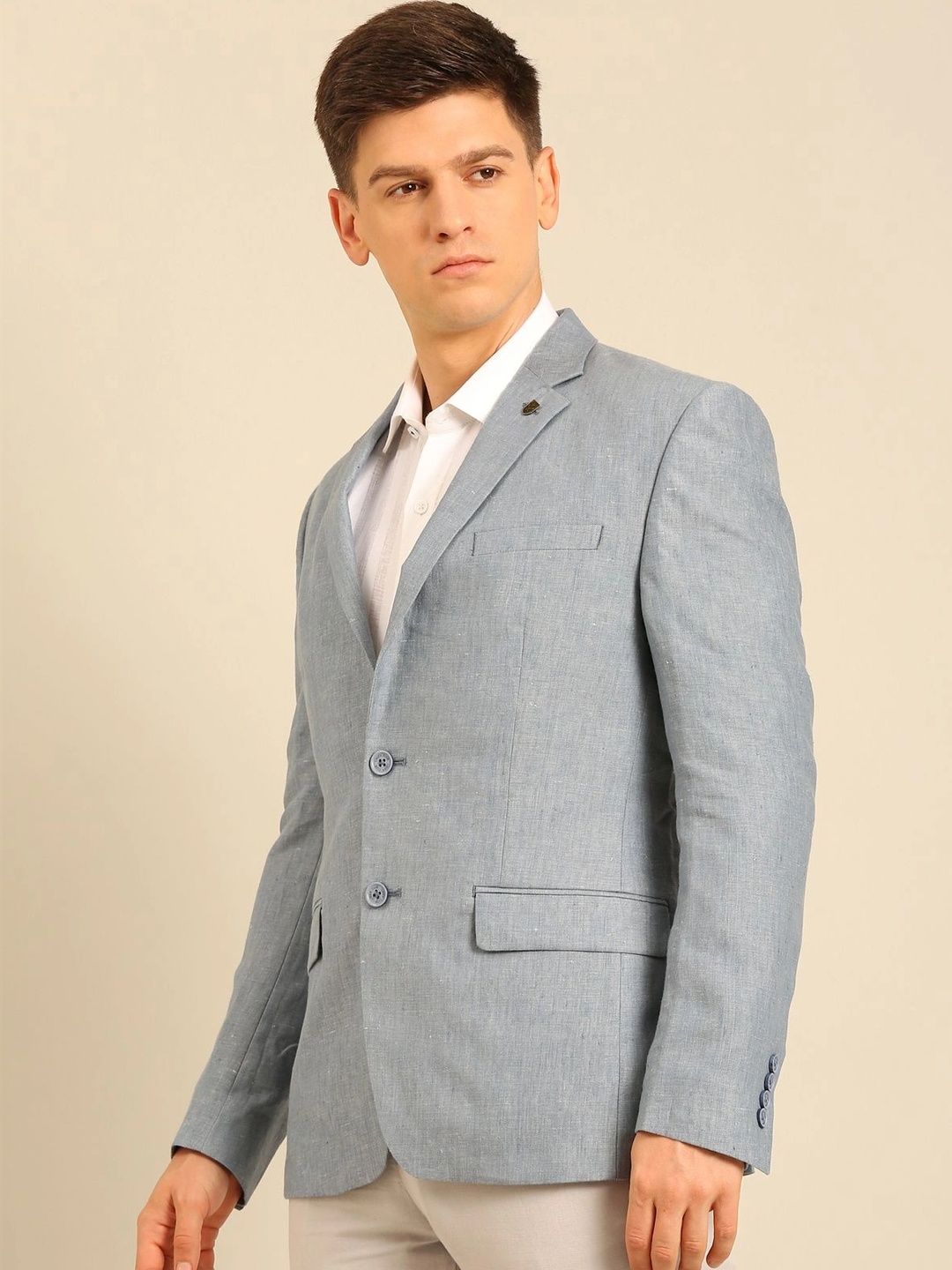Linen Club Notched Lapel Single-Breasted Casual Blazers-picture-37
