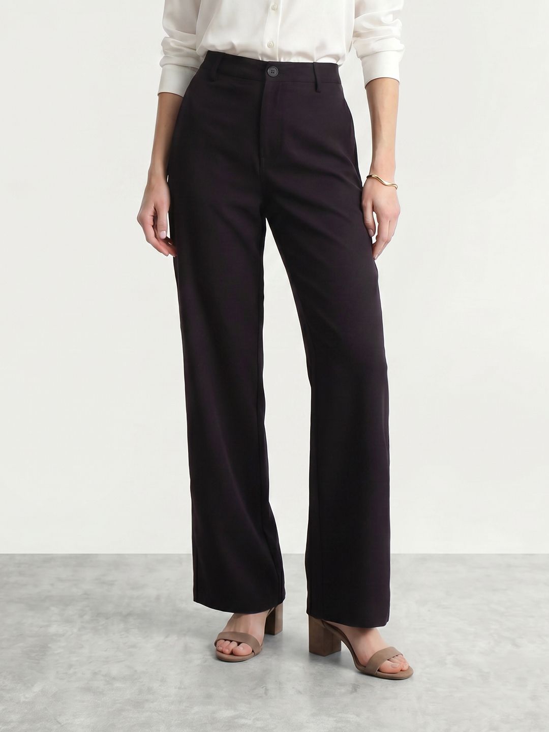 Mast & Harbour Women Straight Fit Parallel Trousers-picture-43