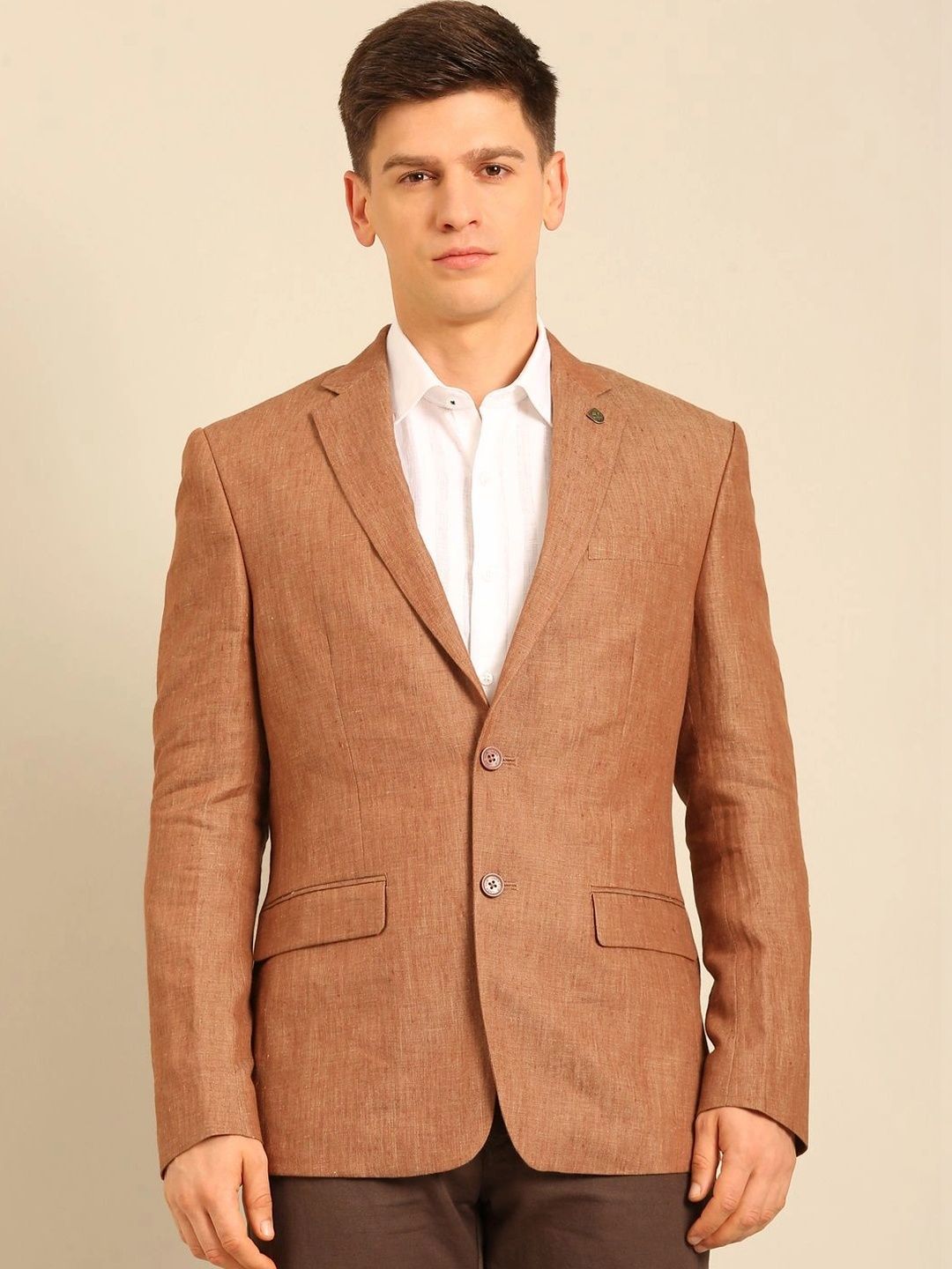 Linen Club Notched Lapel Single-Breasted Casual Blazers-picture-40