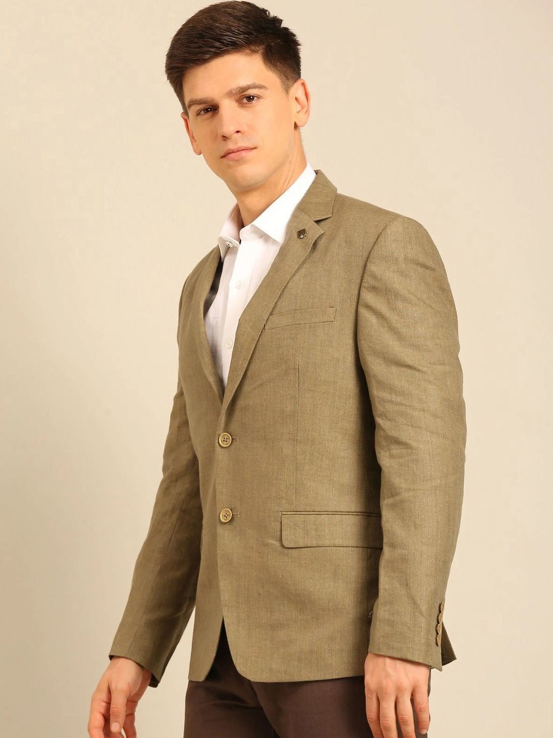 Linen Club Notched Lapel Single-Breasted Casual Blazers-picture-41